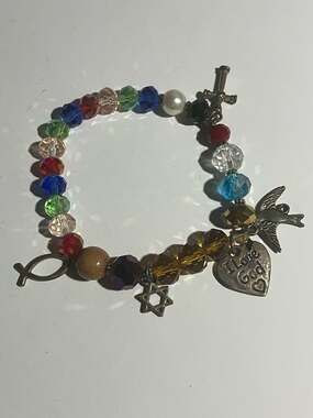 Story of Jesus Life Christian Salvation Bead Charm Bracelet with Cross Star Fish